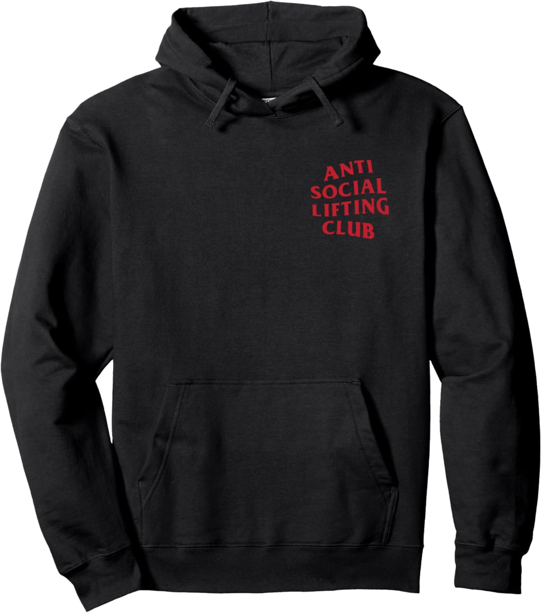Anti Social Lifting Club: rotes Logo (vorne + hinten) Pullover Hoodie