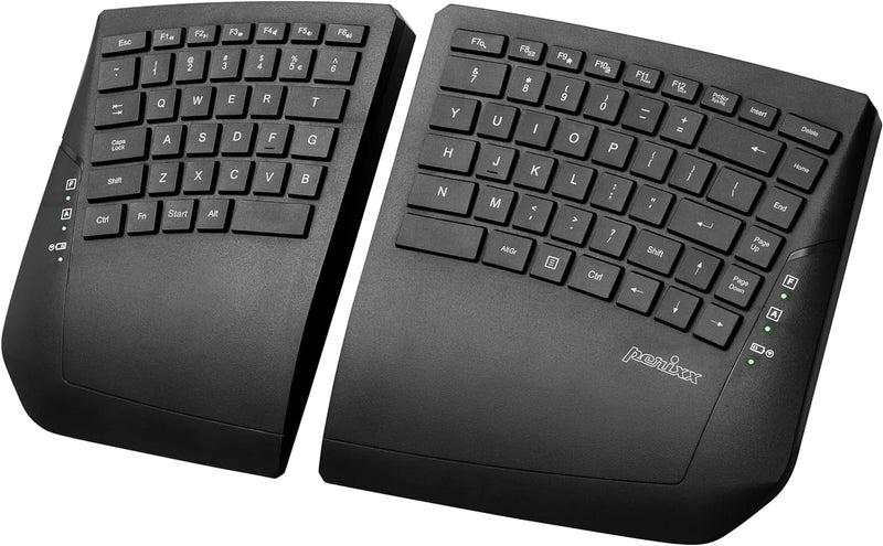 Perixx PERIBOARD-624B - Kabellose ergonomische Split-Tastatur - Flachen Tasten - Neigungswinkel eins