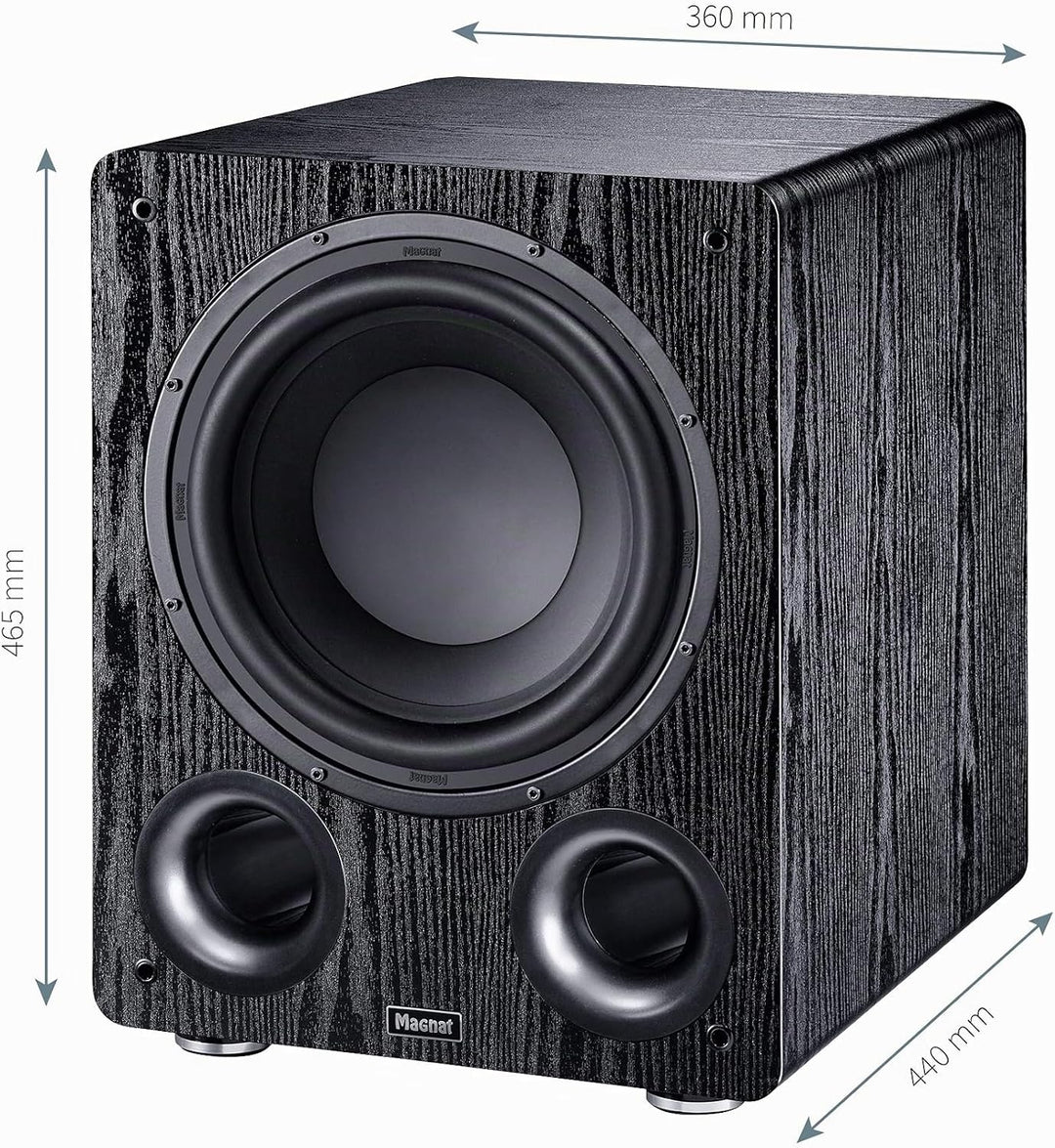 Magnat Alpha RS 12, Aktivsubwoofer mit 300 mm grosser Membran und bis zu 240 Watt Leistung Schwarz,