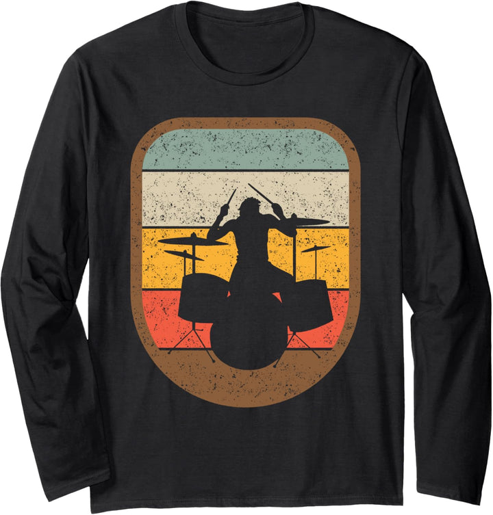 Trommlerhemd Retro-Design für Männer Jungen für Trommler Langarmshirt