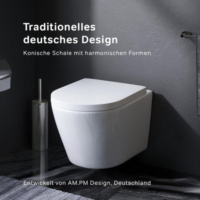 Spülrandloses Wand-WC mit Softclose Toilettensitz - WC-Sitz aus Duroplast mit Absenkautomatik SoftCl