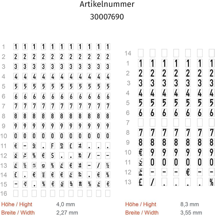 Meto Original Classic XL Giant Preisauszeichner Set – Preis, Rabatt (2-zeilig, 18-stellig für 29 x 2