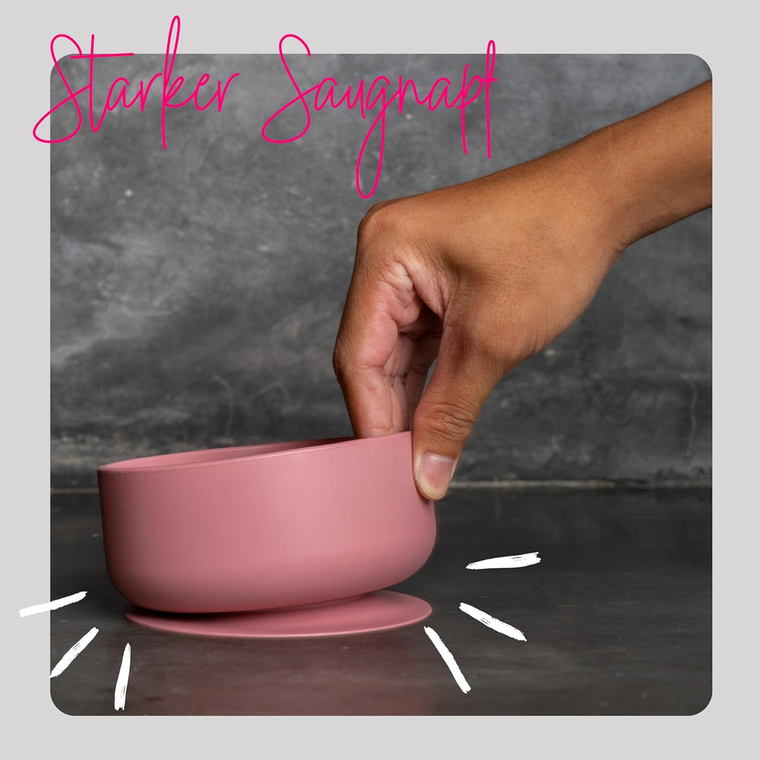 So&amp;So Silikon Geschirr Set für Babys, hochwertiges BLW Baby Geschirrset mit Saugnapf, Deckel, Becher