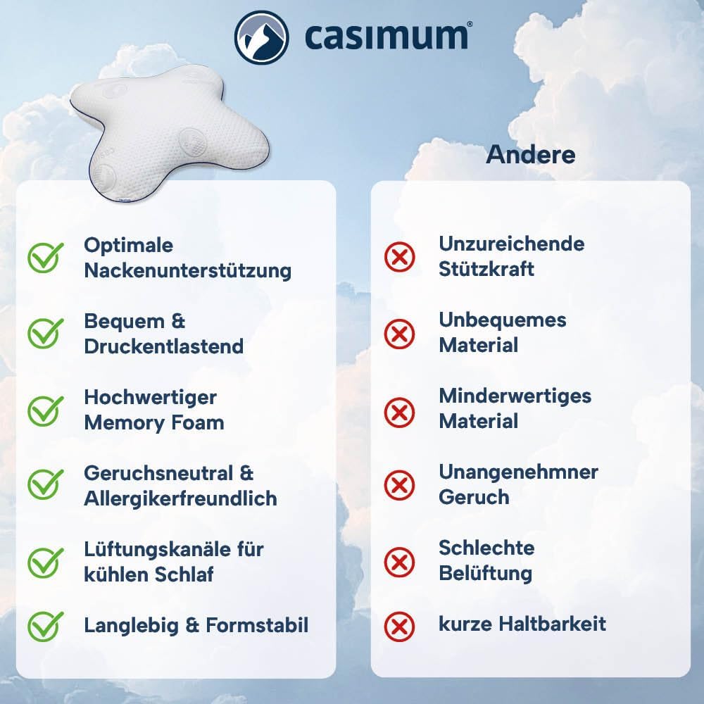 Ergonomisches Schmetterlingskissen für Seitenschläfer aus Memoryschaum. Orthopädisches Memory Foam S