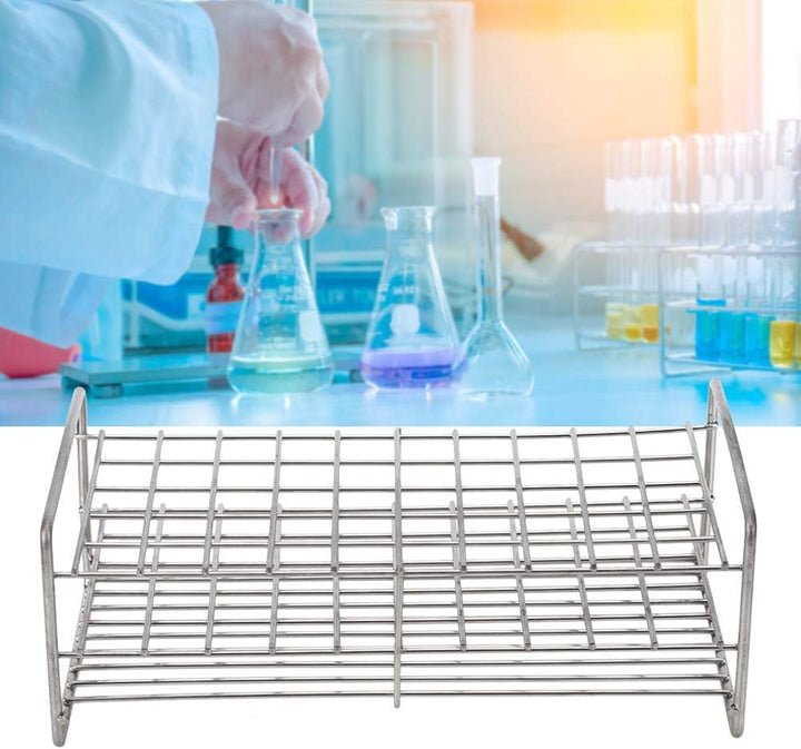Snufeve6 Reagenzglasständer mit quadratischem Loch, Edelstahl Reagenzglasständer Reagenzglashalterun