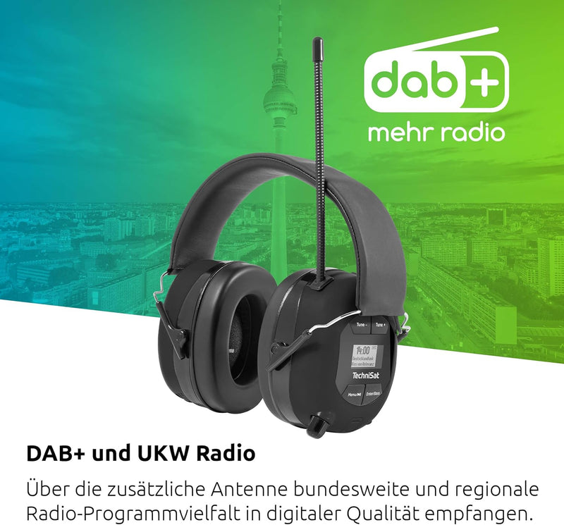 TechniSat STEREOMAN DAB+ OD – kabelloser Stereo DAB+/FM Bluetooth-Kopfhörer (DAB+/UKW Radioempfang,