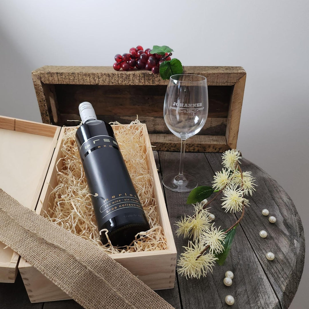 Weinglas – Geschenkset – Weinglas mit Gravur – Wein Geschenksets – Geschenk zur Rente – Ruhestand –