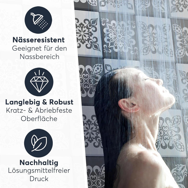 CREATISTO Klebefliesen Stickerfliesen Fliesenfolie - Klebe Folie für Wandfliesen I Klebefliesen Deko