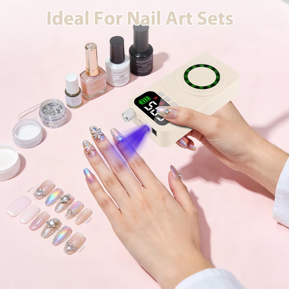 Vicloon Elektrische Nagelfräser Professionell, 40000 U/min Tragbare Nagelfeile Kabellose mit LCD-Dis