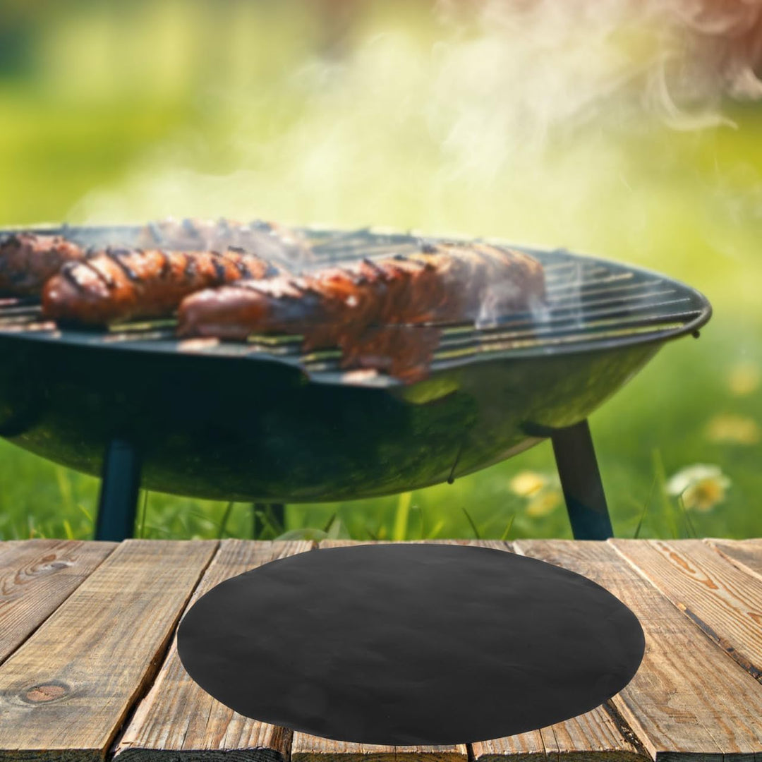 BESTonZON 2 St¨¹cke Rund BBQ Grillmatte, Antihaft Grillmatten Backmatte f¨¹r Holzkohle & Backen,Wied