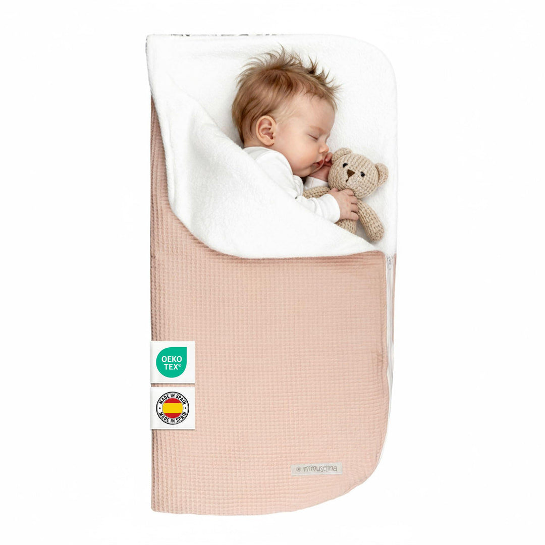 MIMUSELINA Einschlagdecke Babyschale Winter Universal | 2-in-1 Fusssack (92x46 cm) & Decke (92x92 cm
