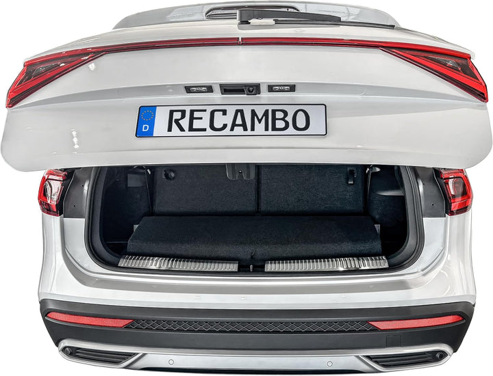 RECAMBO Ladekantenschutz Edelstahl Hochglanz poliert, Chrom Look - kompatibel für Seat Tarraco - KN2