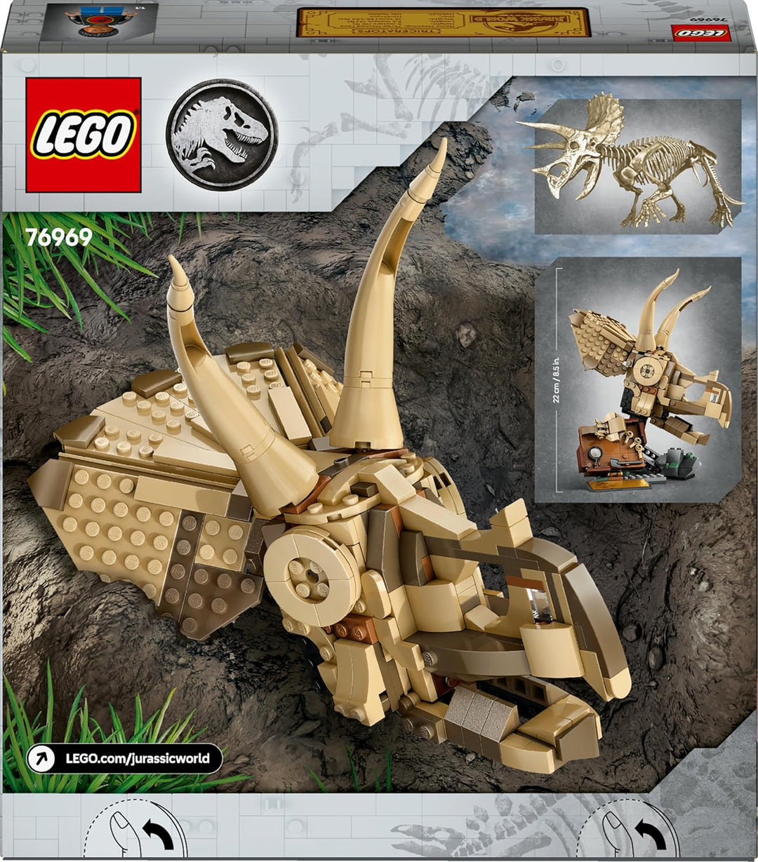LEGO Jurassic World Dinosaurier-Fossilien: Triceratops-Schädel Modell, Dinosaurier Spielzeug für Jun