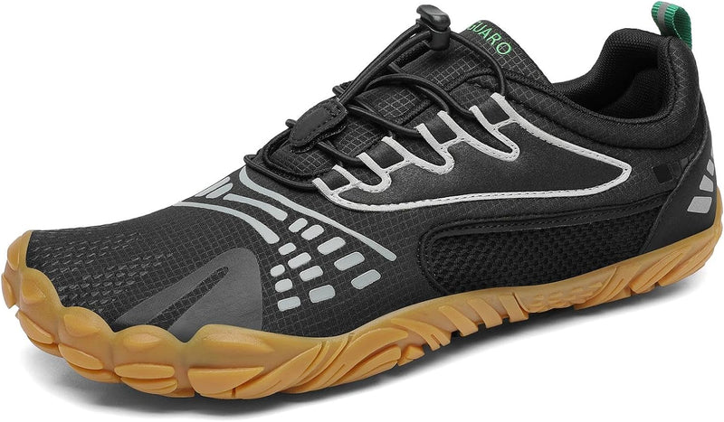 SAGUARO Damen Herren Barfussschuhe Trail Minimalistische Running Fitness Gr. 36-48 36 EU Schwarz Wei