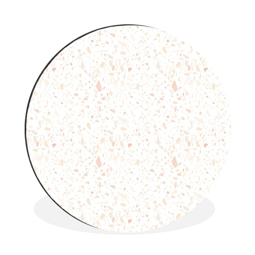 MuchoWow Wandbild Rund Wanddeko Deko Wohnzimmer Bilder 30x30 cm Muster - Terazzo - Textur, 30x30 cm