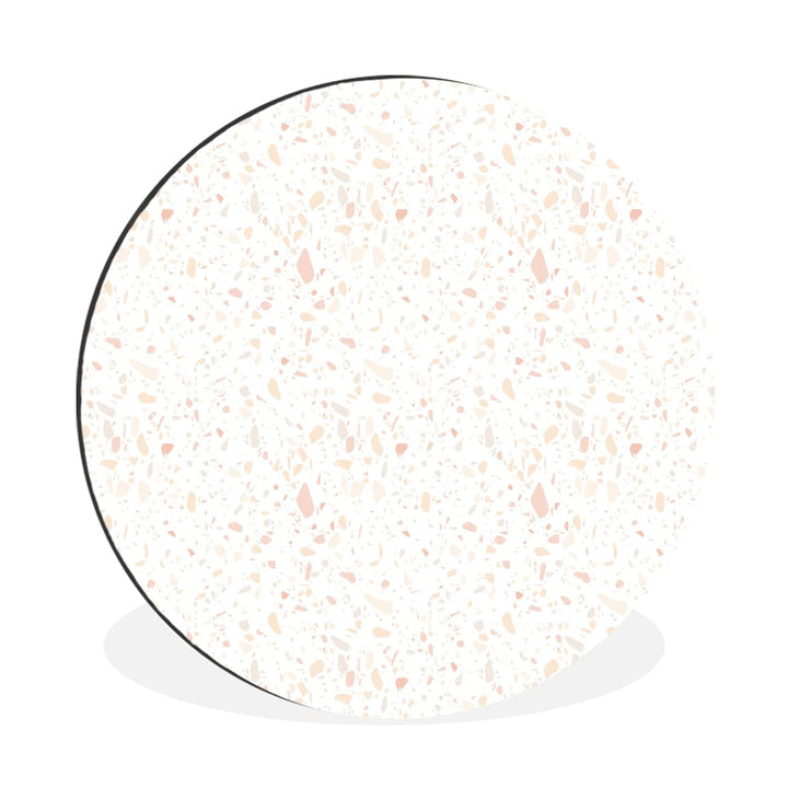 MuchoWow Wandbild Rund Wanddeko Deko Wohnzimmer Bilder 30x30 cm Muster - Terazzo - Textur, 30x30 cm