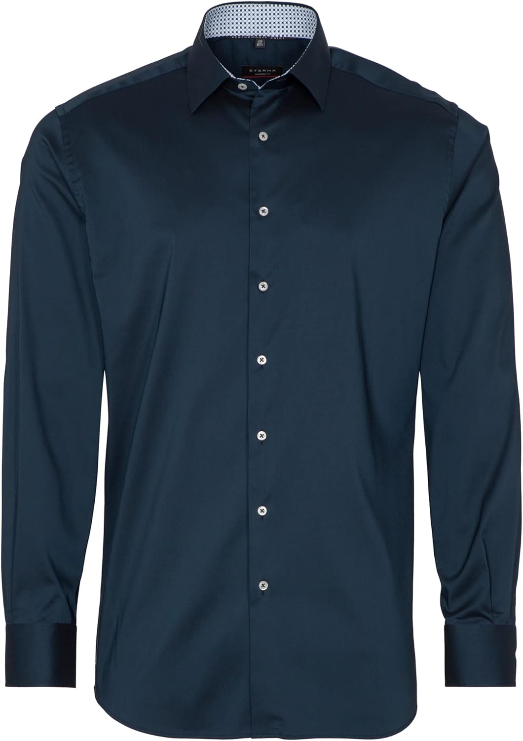 ETERNA Modern Fit Performence Hemd Langarm Twill weiss 39 Navy, 39 Navy