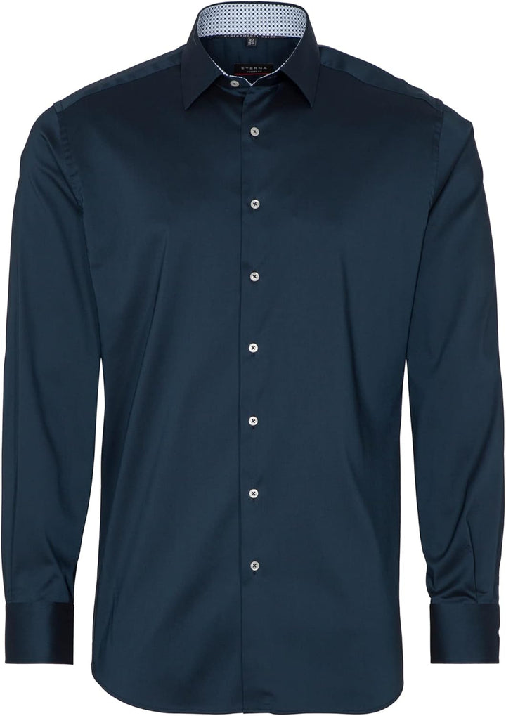 ETERNA Modern Fit Performence Hemd Langarm Twill weiss 39 Navy, 39 Navy