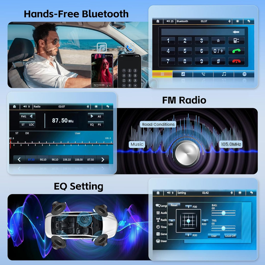 Hikity Autoradio 1 Din Bluetooth Bildschirm 7 Zoll Touch Ausfahrbarem Display Auto Radio mit Rückfah