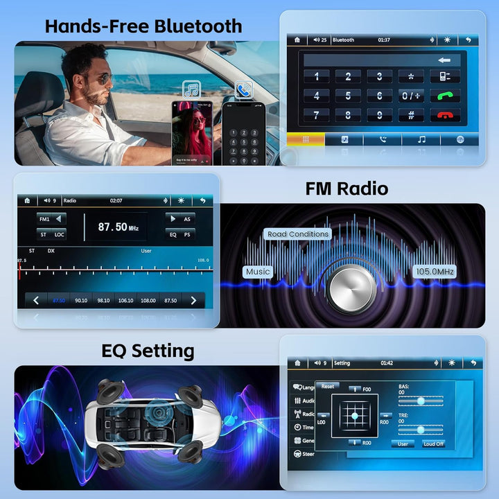 Hikity Autoradio 1 Din Bluetooth Bildschirm 7 Zoll Touch Ausfahrbarem Display Auto Radio mit Rückfah