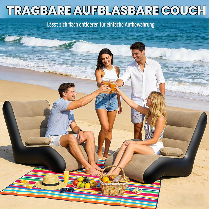 KingSom Aufblasbares Sofa, Aufblasbare Couch mit Armlehne, Camping Sofa Aufblasbares Luftsofa, Wasse