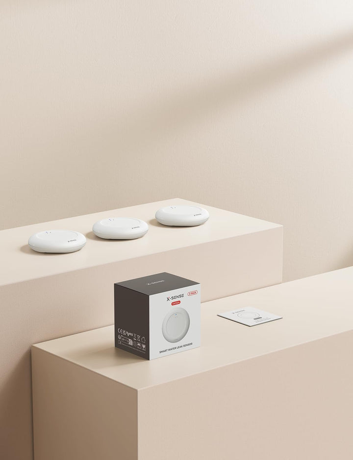 X-Sense Wassermelder WLAN, Smarter Wassermelder, mit App-Warnungen（nur 2.4Ghz）, wasserdicht nach IP6