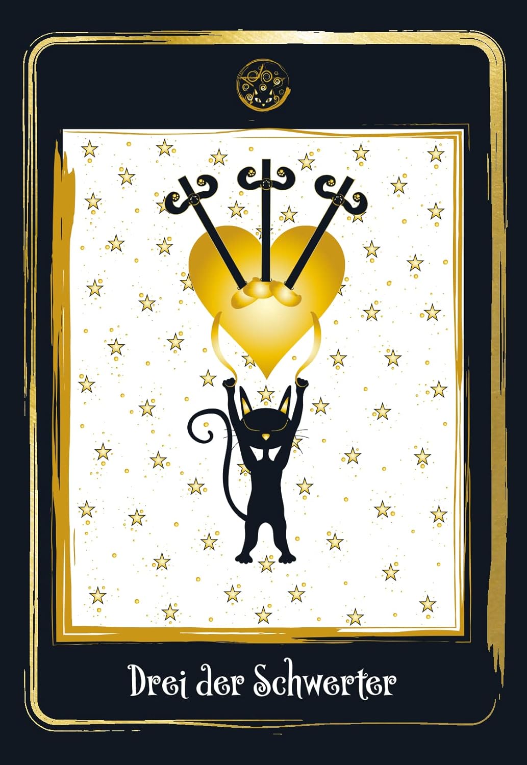 Golden Black Cat Tarot - Hochwertige Stülpdeckelschachtel mit Goldfolie: 78 Karten mit Golddruck und