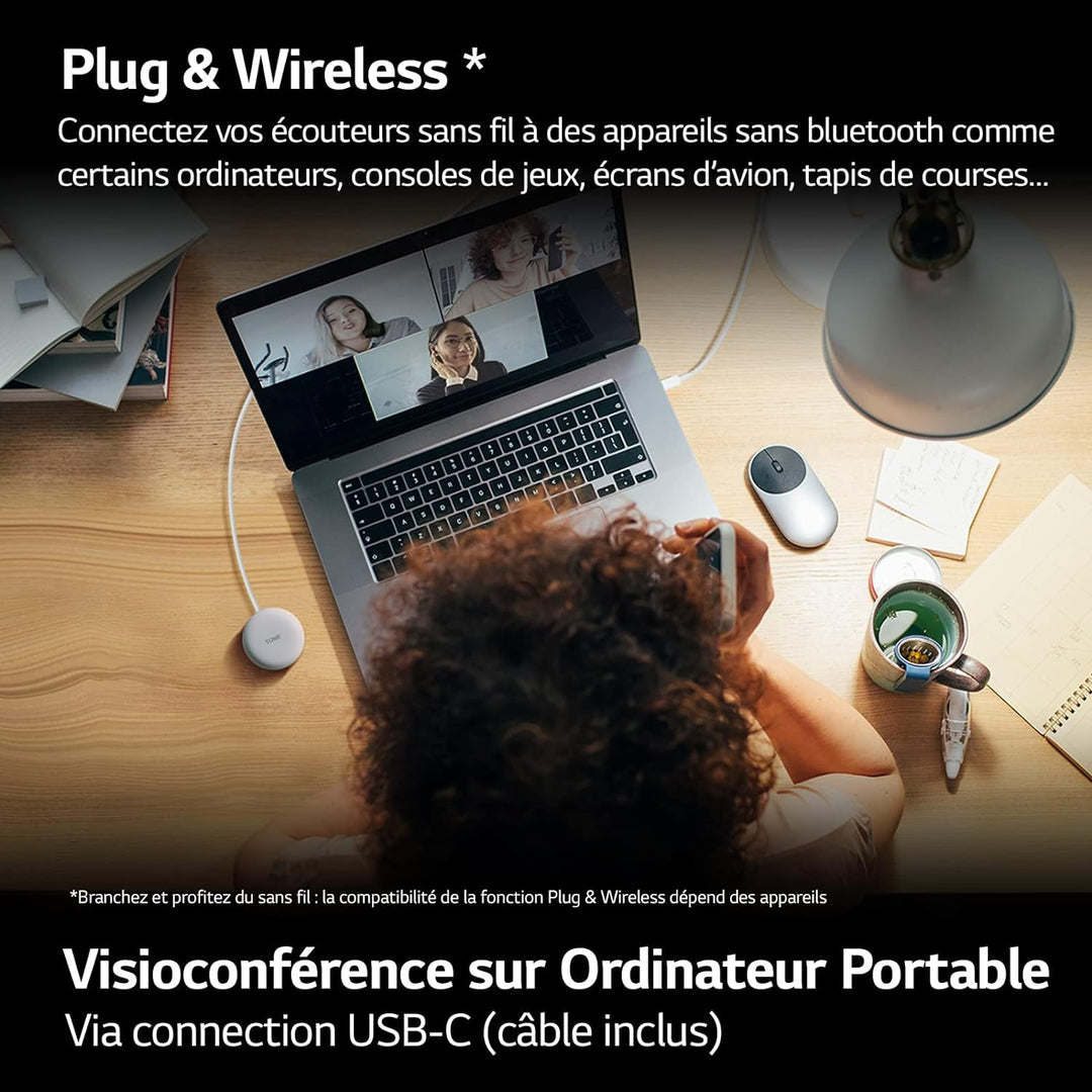 LG Tone Free DT90Q In-Ear Bluetooth Kopfhörer mit Dolby Atmos-Sound, Meridian-Technologie, ANC (Acti