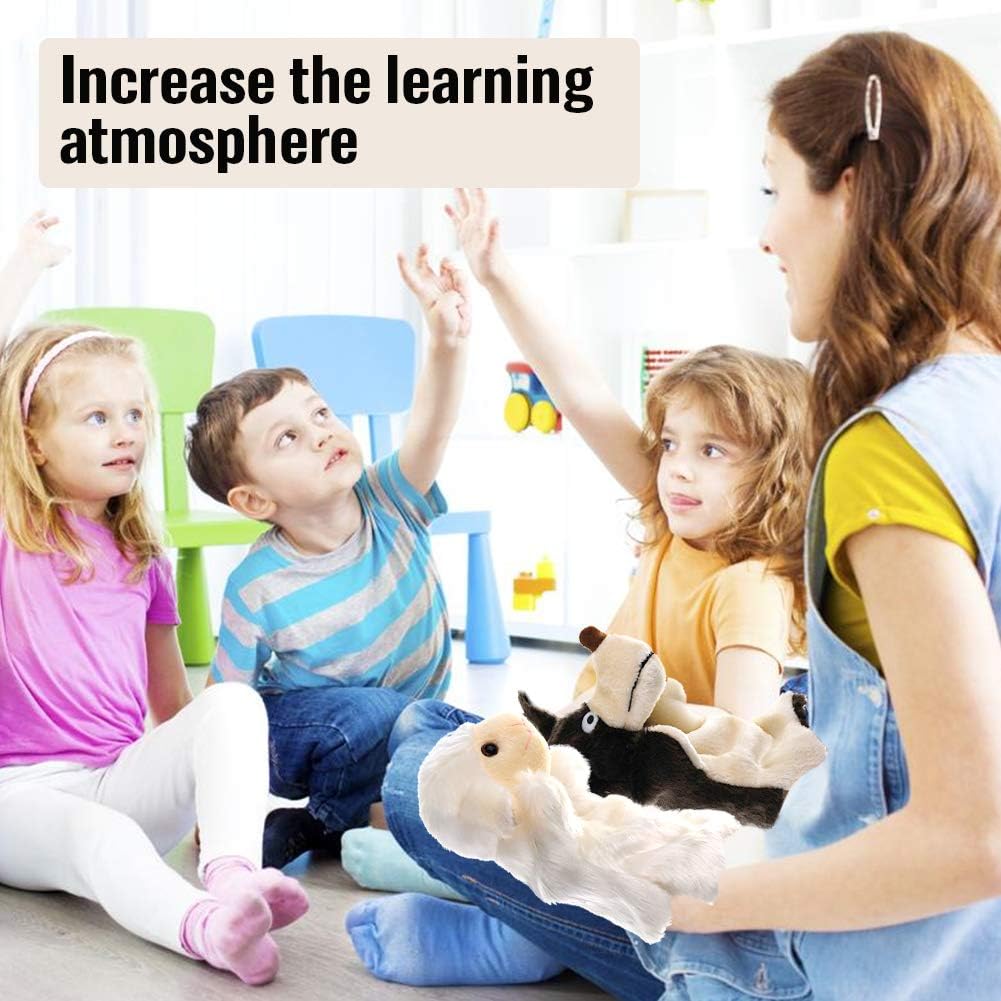 EQLEF Handpuppe, realistische Schafwolfpuppe Weiche Plüschhandpuppen zum Spielen und Erzählen von Wo