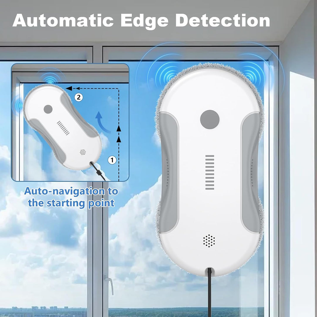 Fensterputzroboter,5600Pa Fensterroboter mit Fernbedienung und Kantenerkennungssystem, Fensterputzro