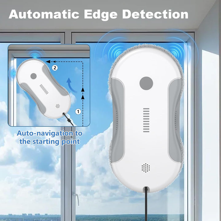 Fensterputzroboter,5600Pa Fensterroboter mit Fernbedienung und Kantenerkennungssystem, Fensterputzro