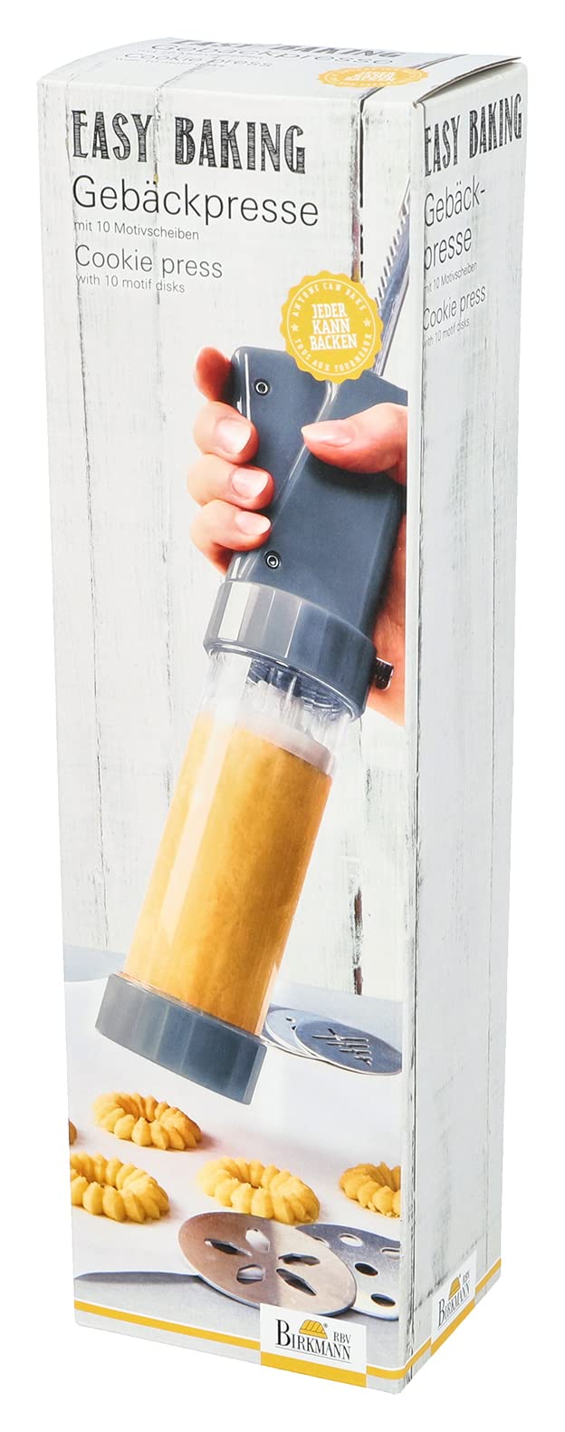 Birkmann, Easy Baking, Gebäckpresse, lebensmittelechter Kunststoff, Spritzgebäck einfach aufs Blech,