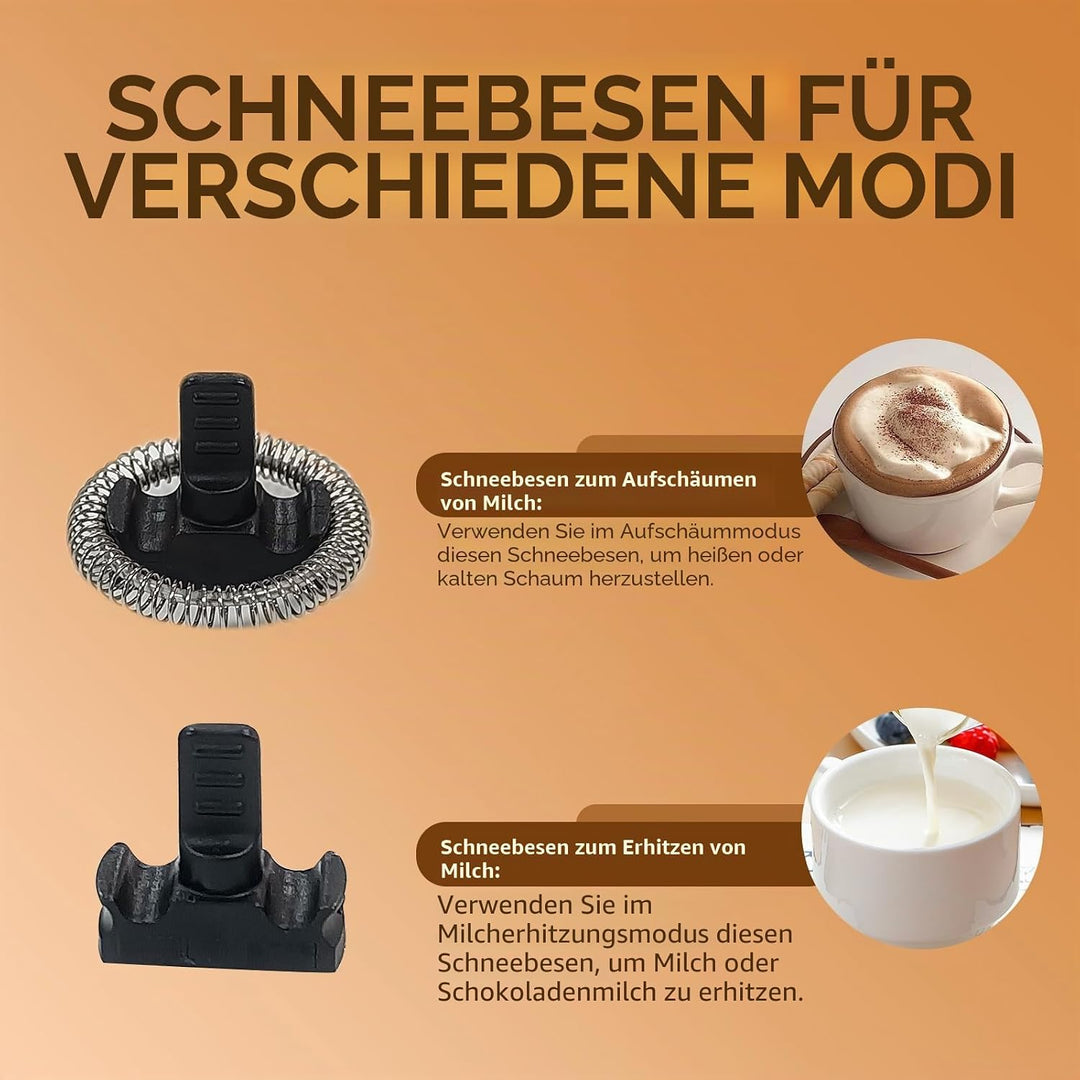 YASHE Milchaufschäumer, 240 ml Milchaufschäumer Elektrisch, 4-in-1 Edelstahl Milchschäumer, Antihaft