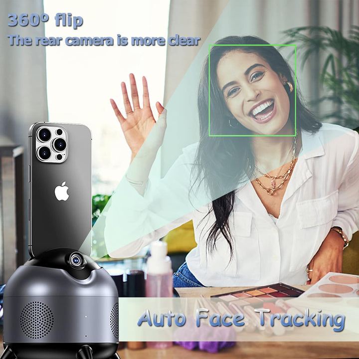 360-Grad-Stativ mit automatischer Gesichtsverfolgung – AI-Kamera-Handyhalter, perfekt für Video-Chat