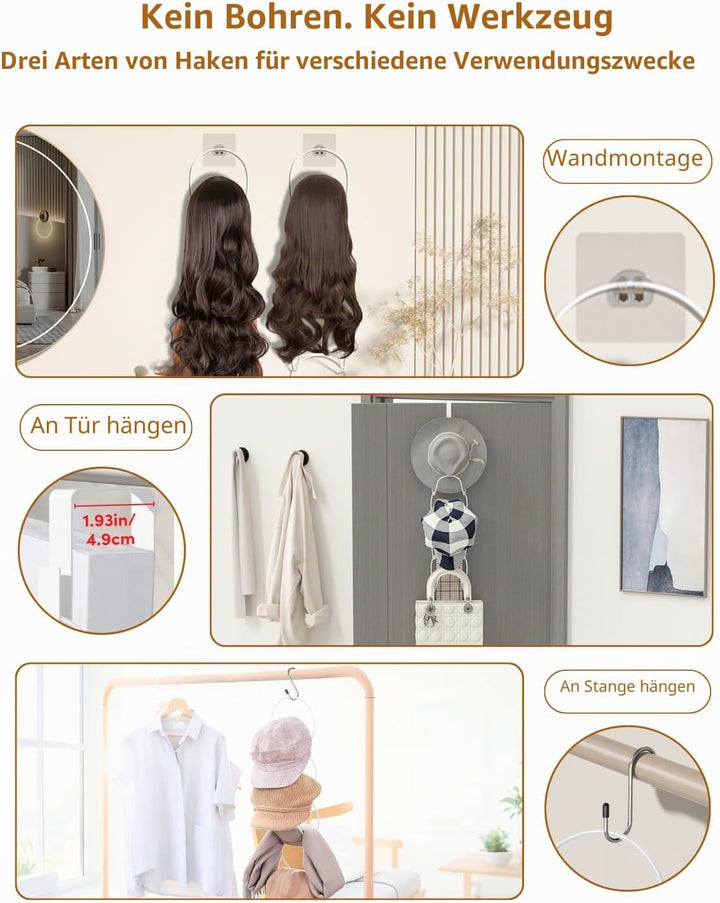 LINFIDITE Cap Halter Tür Hut Racks, Baseball Cap Halterung Schrank hängende Einstellbare Huthalter,f