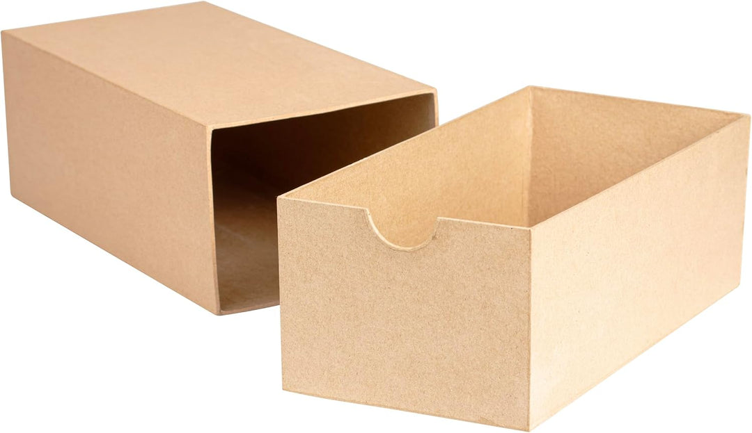 décopatch BT088C – EIN Ständer aus braunem Pappmaché, 32 x 16 x 12 cm, rechteckige Box mit Schublade