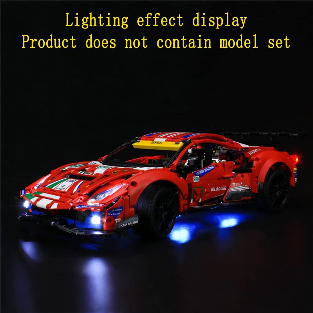GEAMENT Licht-Set Kompatibel mit Lego Ferrari 488 GTE AF Corse #51" Supersports Car - Beleuchtungsse