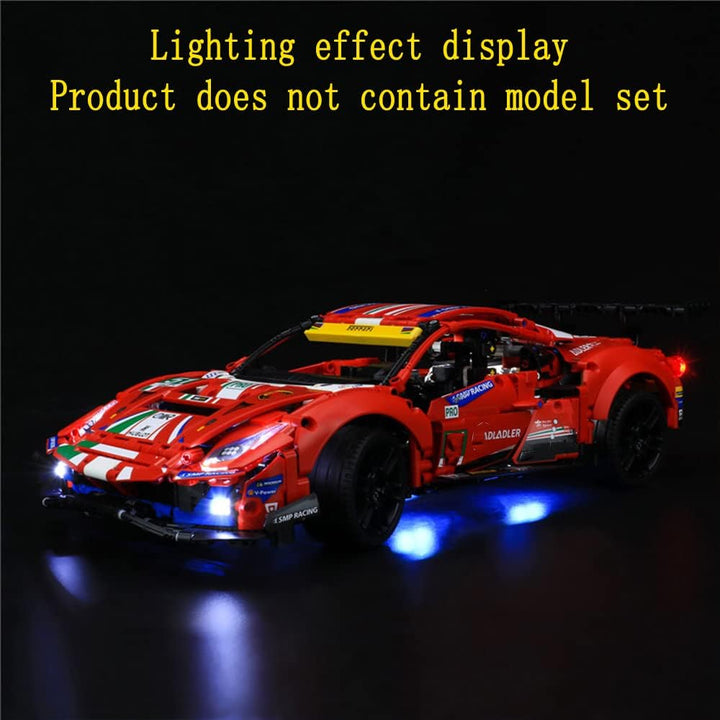 GEAMENT Licht-Set Kompatibel mit Lego Ferrari 488 GTE AF Corse #51" Supersports Car - Beleuchtungsse