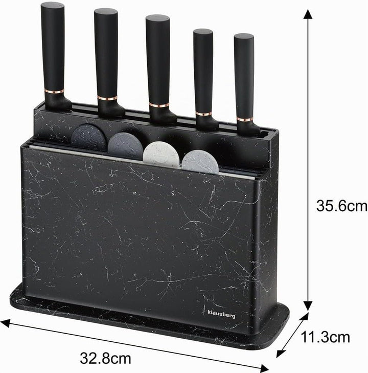 10-teilig Küchenmesser-Set Kochmesser Set Messerset im Block mit Schneidebrett-Set KLAUSBERG KB-7834
