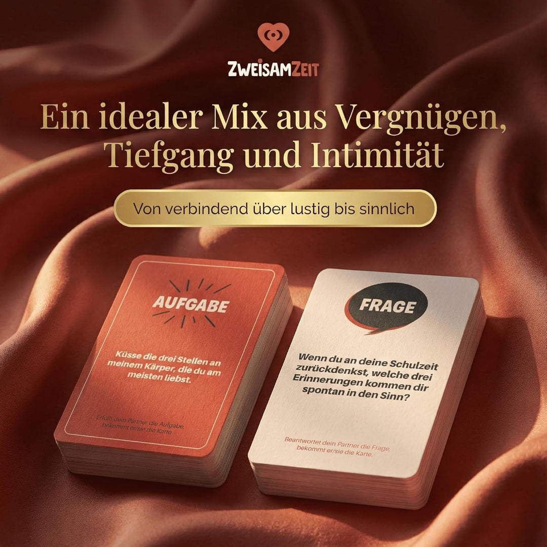 ZweisamZeit - Spiel für Paare zu zweit | Mit lustigen Aufgaben & Fragen | Pärchen Geschenke für Freu