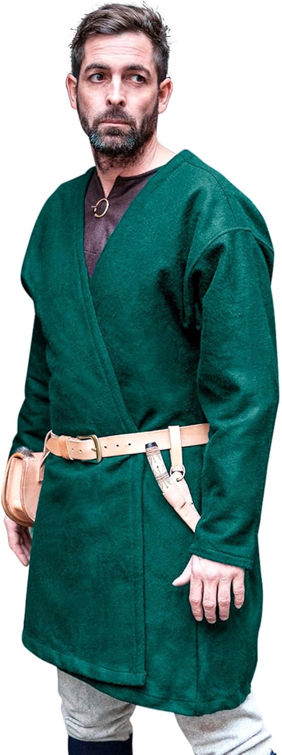 Burgschneider - Klappenrock Loki - Kleidung für Larp, Mittelalter, Cosplay und Fantasy Blau XL, Blau