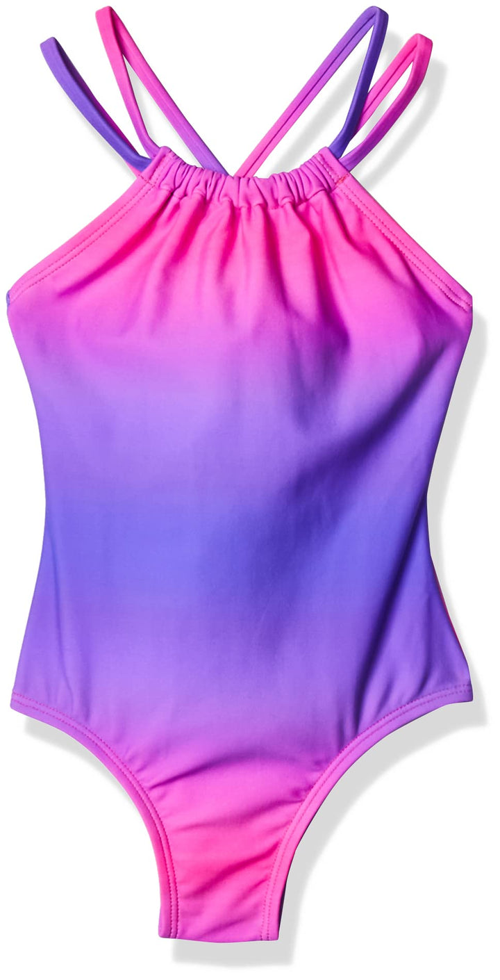 Kanu Surf Girls' Jasmine Beach Sport Halter One Piece Swimsuit