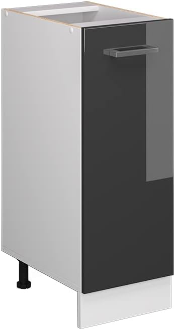 Vicco Apothekerschrank R-Line, Anthrazit Hochglanz/Weiss, 30 cm ohne Arbeitsplatte Anthrazit Hochgla