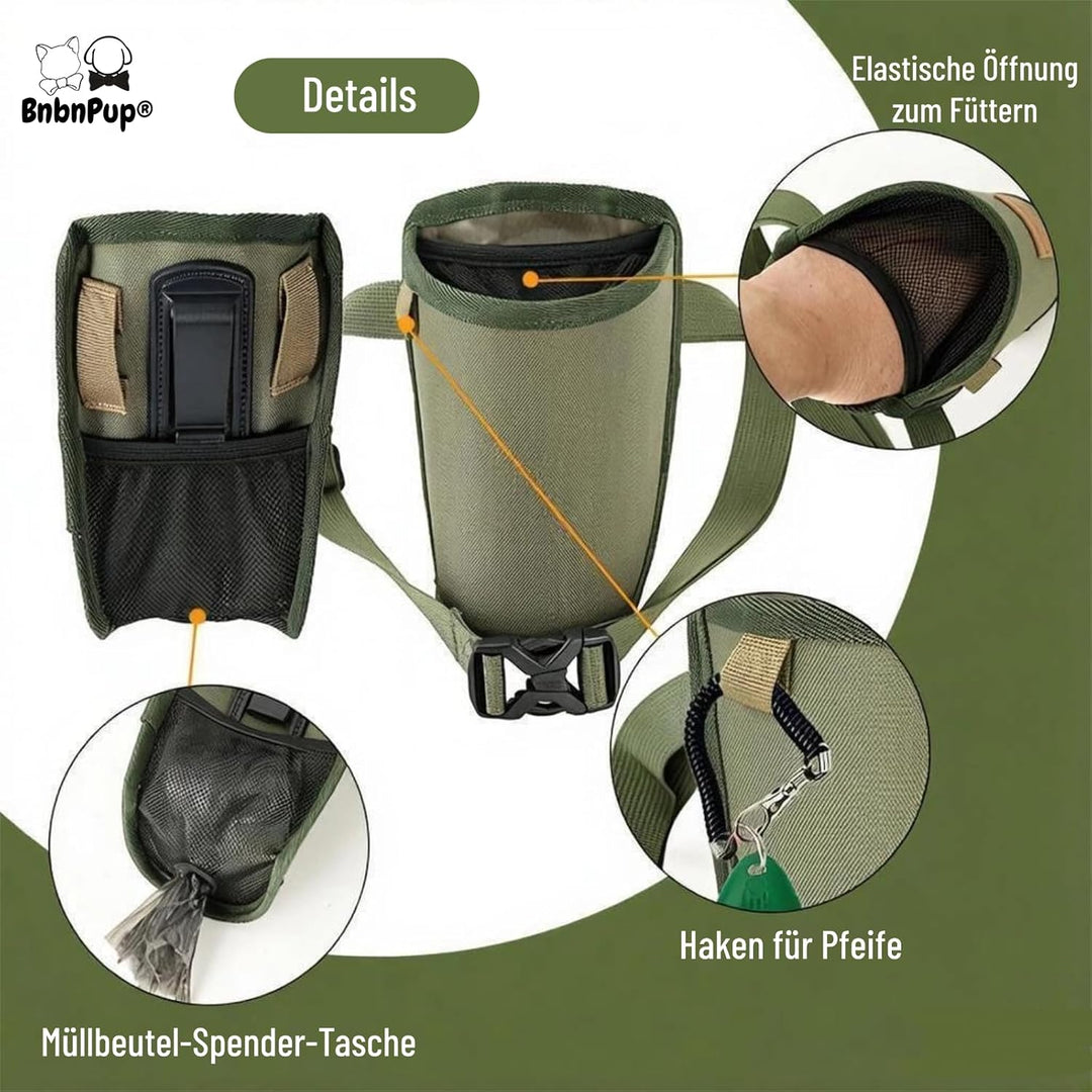 Leckerlitasche für Hunde, Wasserabweisende Gassi Tasche &amp; Futterbeutel für Hundetraining, mit Kotbeu