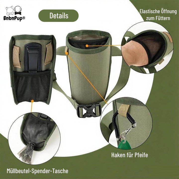 Leckerlitasche für Hunde, Wasserabweisende Gassi Tasche &amp; Futterbeutel für Hundetraining, mit Kotbeu
