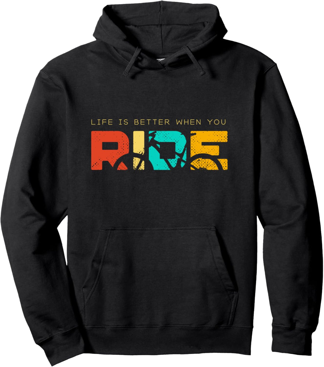 Life is Better When you Ride MTB Mountain Bike Pullover Hoodie