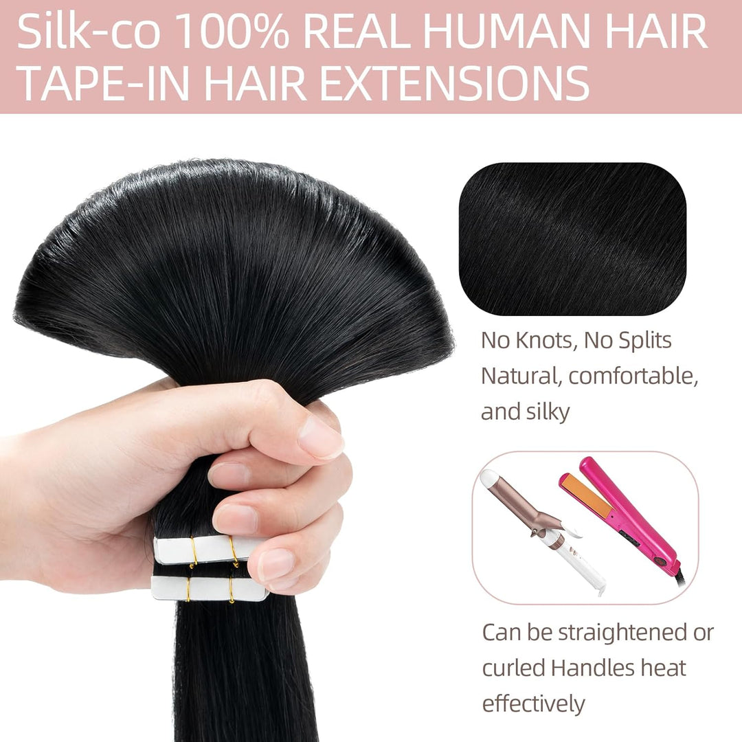 Tape Extensions Echthaar 10stk, Remy Tape in Extensions Haarverlängerung, Skin Weft Echthaar Haarext