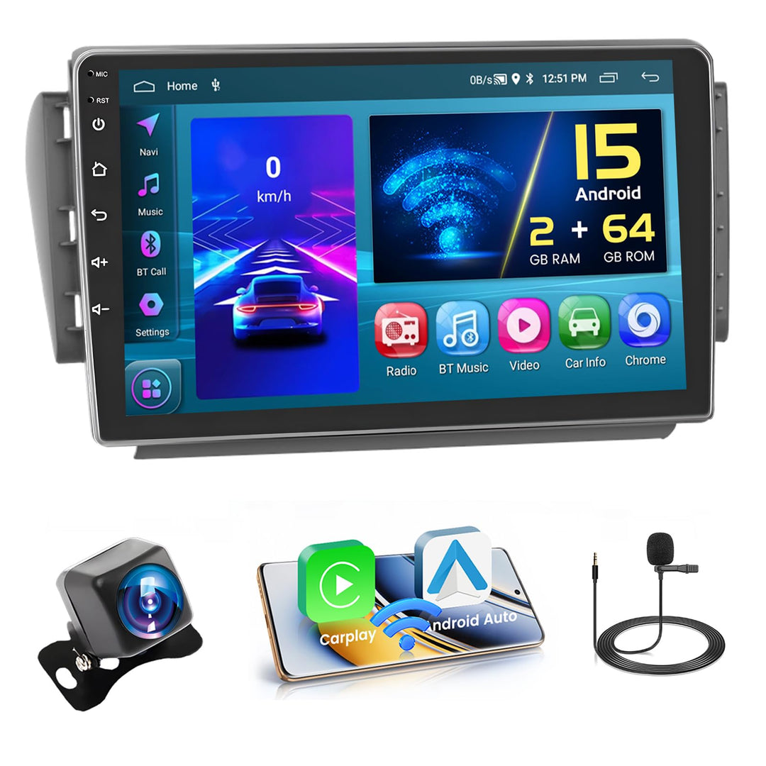 Hikity 2GB+64GB Android 15 Autoradio für Peugeot 208/2008 2012-2018 Radio Wireless CarPlay Android A