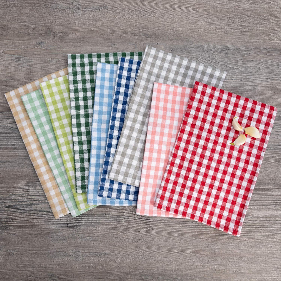 FILU Geschirrhandtücher 8er Pack Beige / Weiss kariert (Farbe und Design wählbar) 45 x 70 cm - hochw