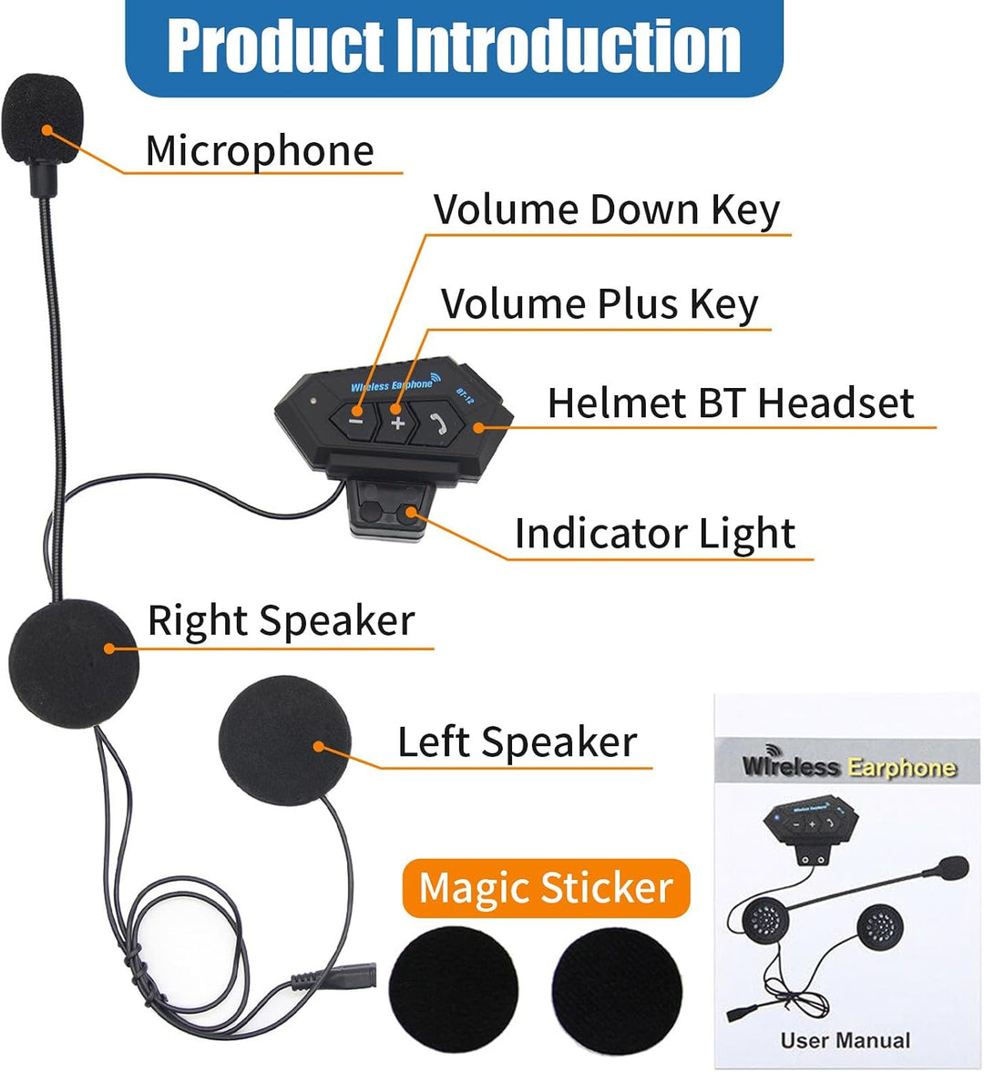 Motorradhelm Bluetooth 5.0 Headset